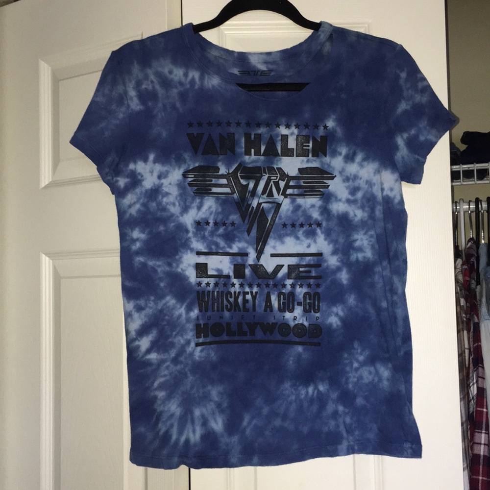 Tye dye Van Halen Ripped T-shirt
